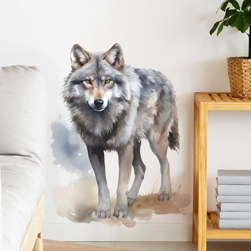 Lifelike Wolf Animal Wall Decal Peel and Stick