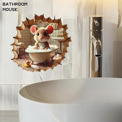 NEXIHOO 3D Mouse Hole Wall Decals Set of 4