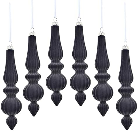 Ochine 6 Pcs Shatterproof Christmas Tree Finial Drop Ornaments
