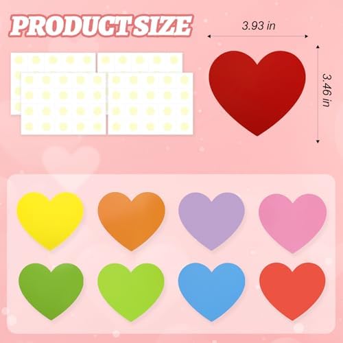 54 Pcs Paper Heart Cutouts Double Sided Valentine Decor