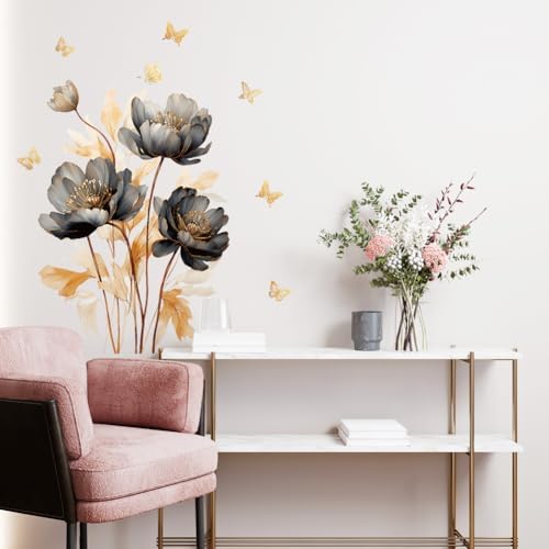 Datesno Wall Stickers Lotus Butterfly Art for Home Decor