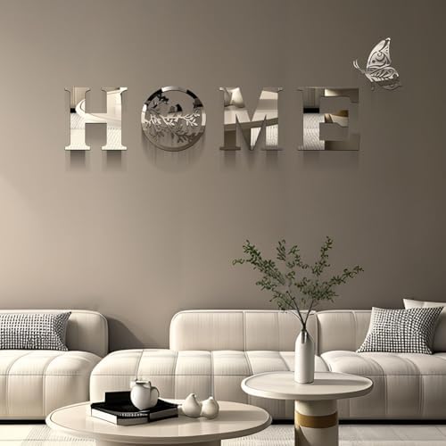Silver Acrylic Mirror Wall Sticker Design