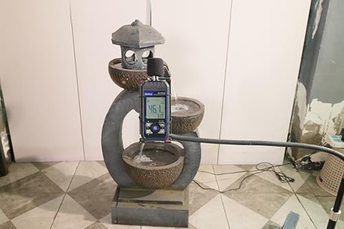 Modern Zen Outdoor Water Fountain with LED Lights and Pump