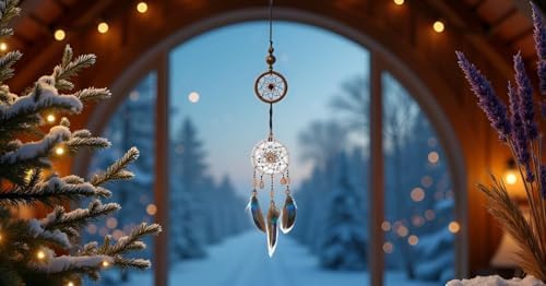 Dream Catcher Handmade Feather Bead Decor Hanging Ornament