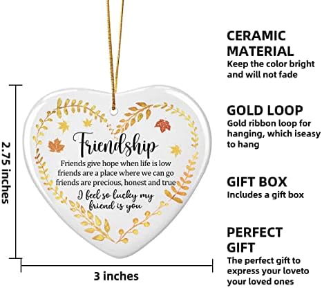 PNTKION Heart Shape Ceramic Friendship Keepsake Sign