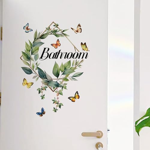 2 Pcs Bathroom Toilet WC Sign Door Stickers