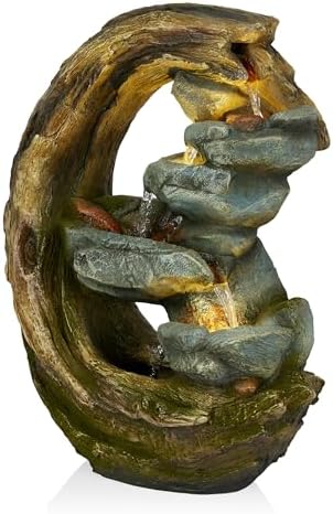 Alpine Corporation WIN1554S Curved Trunk Stone Fountain