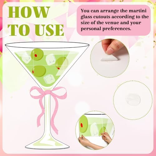 Janlaugh 5 Ft Large Martini Wall Decor DIY Cutouts Stickers