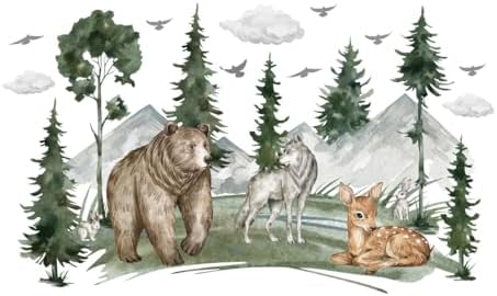 3D Jungle Animals Wall Decals for Kids Bedroom Decor