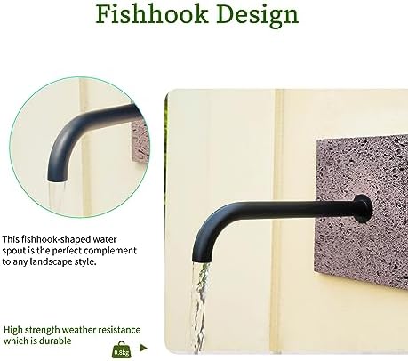 Solid Brass Fishhook Water Spout for Fountains and Ponds