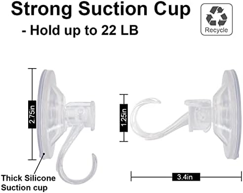 2 Pack Suction Cup Wreath Hanger for Glass and Smooth Surfaces