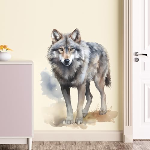 Lifelike Wolf Animal Wall Decal Peel and Stick