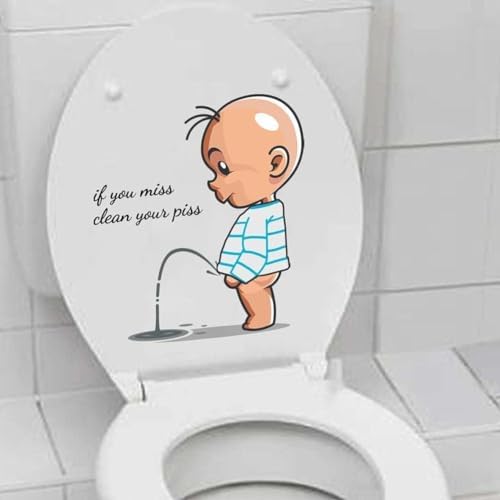 Funny Toilet Lid Sticker - Baby Pee Pattern 114x112in