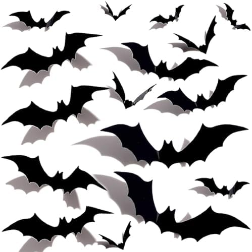 Halloween Bats Decoration 16PCS 3D Realistic PVC Stickers