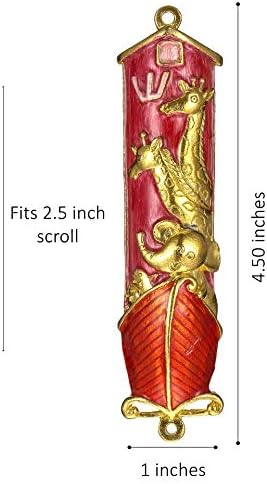 Matashi Hand Painted Mezuzah with Gold and Crystals