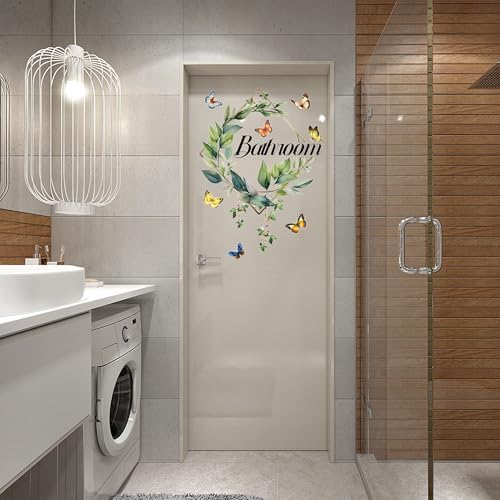 2 Pcs Bathroom Toilet WC Sign Door Stickers