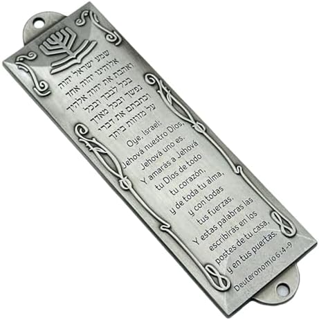 Spanish Themed Metal Mezuzah Case for Door Decor