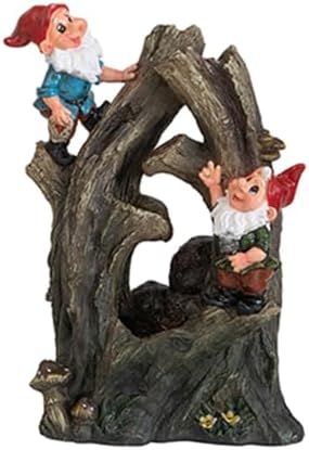 Charming Decorative Woodland Gnome Water Fountain with LED Light