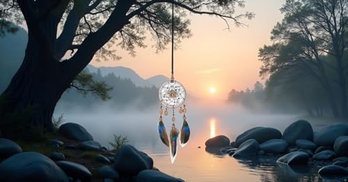 Dream Catcher Handmade Feather Bead Decor Hanging Ornament