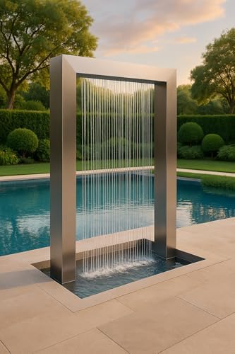Steel Serenity Stainless Steel Water Feature Modern Elegance and Lasting Durability