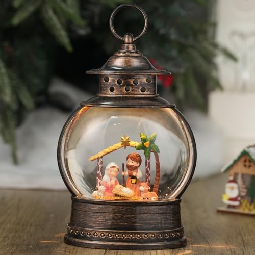 12 Inch Musical Lighted Nativity Snow Globe