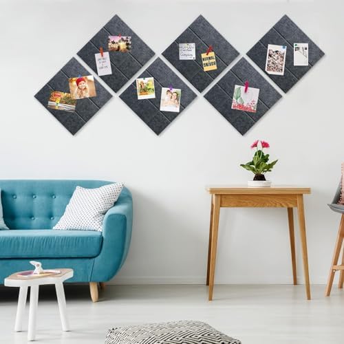Yunihome 6-Pack Decorative Bulletin Board Wall Tiles