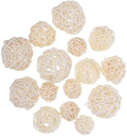 15Pcs White Rattan Balls for Wedding Christmas Party Decor