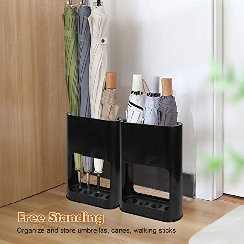 DricRoda 4 Umbrella Stand with Drip Tray Black