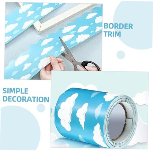 Cabilock Cloud Pattern Bulletin Board Border Trim for Classroom and Home