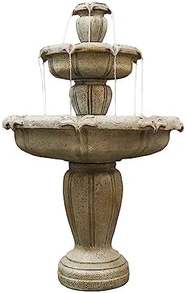 Watnature 48 Inch Tall Zen Outdoor Fountain with Pump for Garden