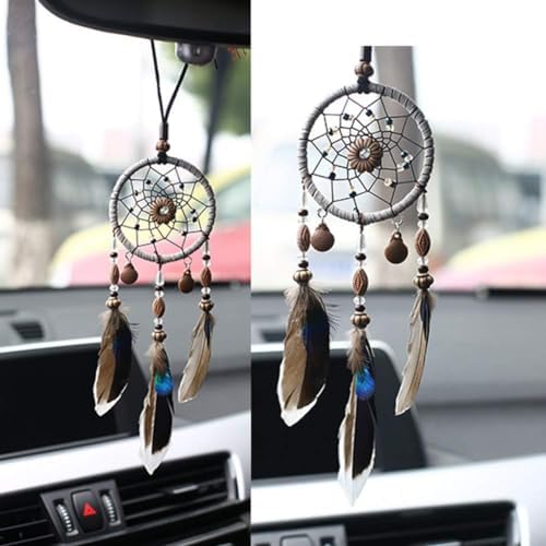 Dream Catcher Handmade Feather Bead Decor Hanging Ornament