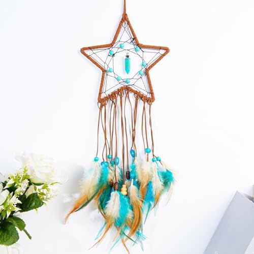 2 Pack DIY Feather Dream Catcher Kits Turquoise Boho Decor