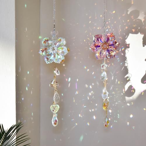 Crystal Flower Sun Catcher for Window Decoration