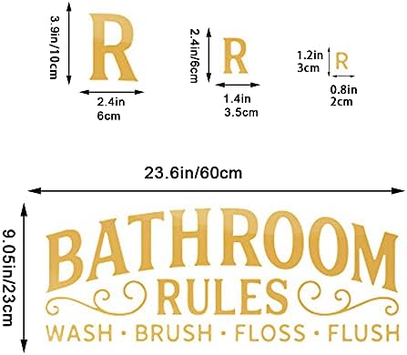 3D Acrylic Mirror Wall Sticker Gold Bathroom Rules