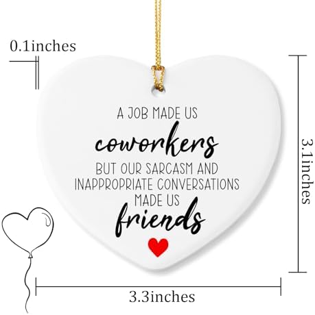 Funny Coworker Farewell Gift Heart Plaque