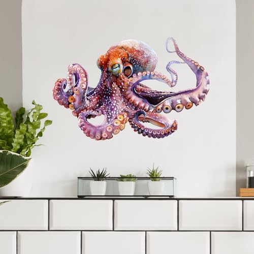 Lifelike Octopus Wall Decal for Nursery and Bathroom
