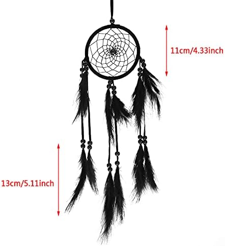 Feather Dream Catcher Handmade Macrame Wall Hanging Decor Black