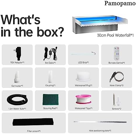 Pamopamo Pool Waterfall Spillway with LED Light 1