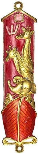Matashi Hand Painted Mezuzah with Gold and Crystals