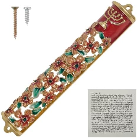 Hand Painted Golden Mezuzah Decorative Zinc Alloy Mezuzah