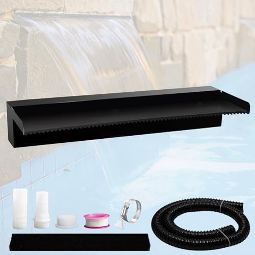 Pamopamo Black Stainless Steel Pond Waterfall Fountain Kit