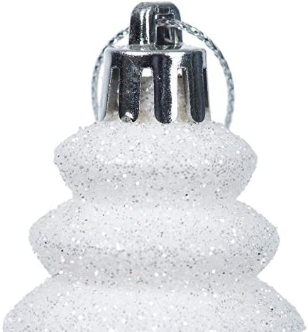 Vickerman 7 Inch White 4-Finish Finial Ornament 8 Pack