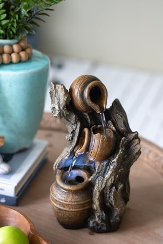 Charming 3 Tier Water Fountain with Adjustable Flow and Rustic Design