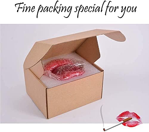 Creative Ceramic Cigarette Ashtray with Lips Design Dark Red