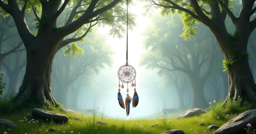 Dream Catcher Handmade Feather Bead Decor Hanging Ornament