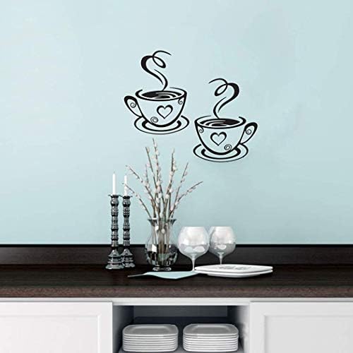 Luckycivia 2 Pcs Coffee Tea Cup Wall Decal Sticker