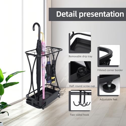 AetherWings 15 Slot Umbrella Stand with Drip Tray
