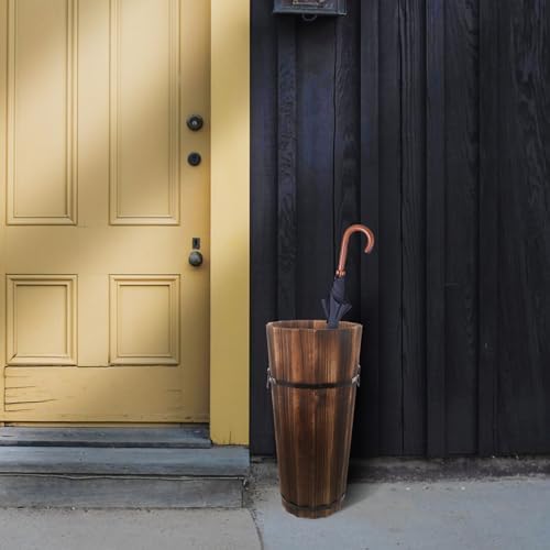 ABOOFAN Wooden Umbrella Stand Entryway Rustic Holder