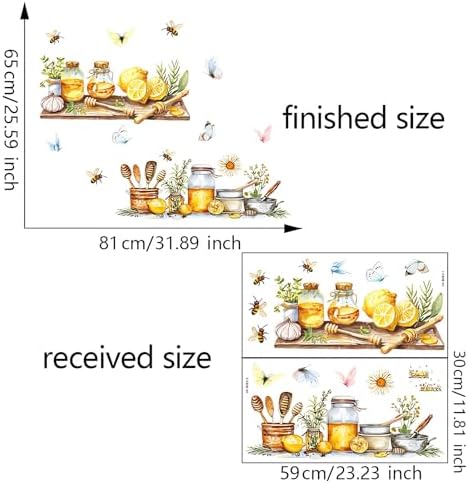 Lemon Honey Bee Butterfly Wall Sticker for Kitchen Decor