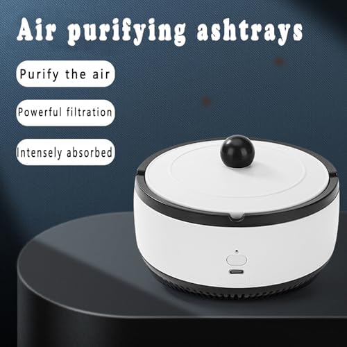 2 in 1 Air Purifier Ashtray USB Rechargeable White